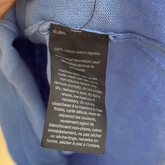 Tommy Hilfiger Preppy Sweater Cotton Blue Tennis Nautical Coastal Prep XS Classi - Picture 3 of 5